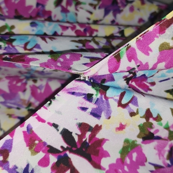 CAbi Eden Floral Multicolor Shortsleeve Wrap Top - Picture 5 of 10